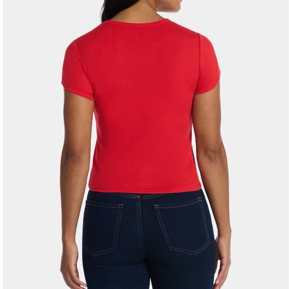 Social Edition Red Babydoll T-Shirt with Bear Graphic - Picture 4 of 8